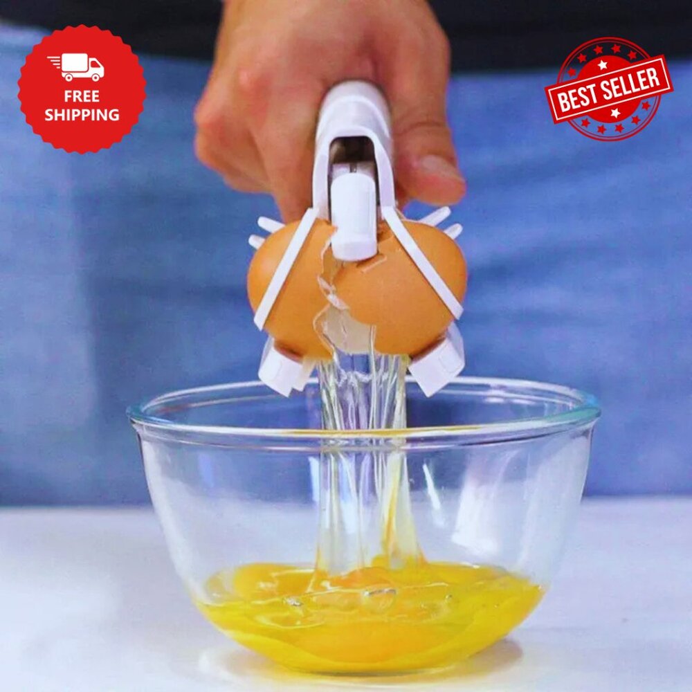Handheld Egg Shell Cracker & Separator Tool | Plastic Egg Opener for Kitchen